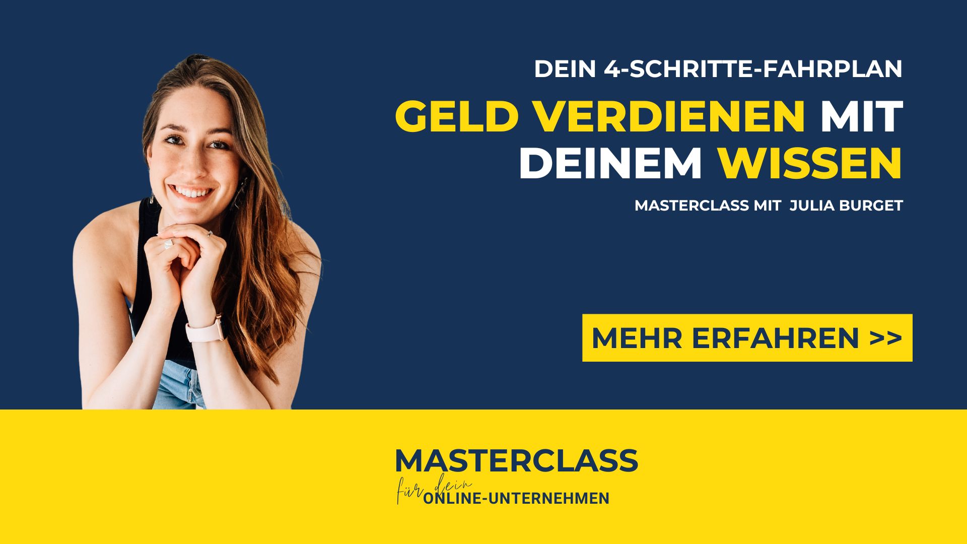 Masterclass: Geld verdienen mit deinem Wissen - Dein 4-Schritte-Fahrplan